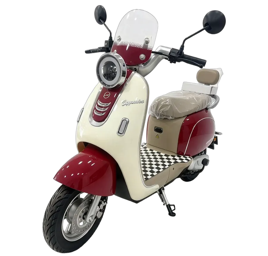 Scooter elétrica retrô Cappuccino 1000W vermelha e creme em Jundiaí